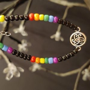 Handmade beaded pride bracelet